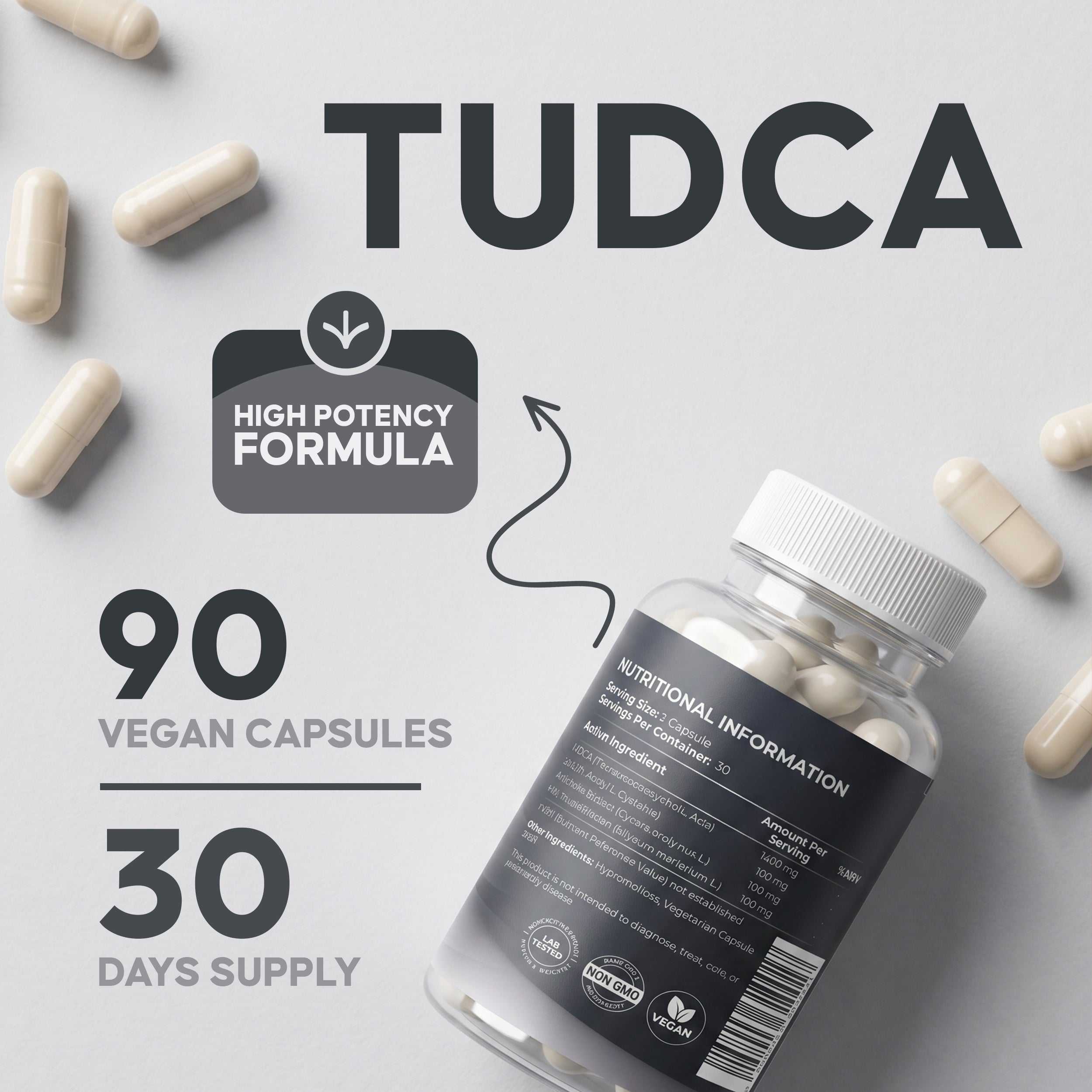 TUDCA 1200mg | Tauroursodeoxycholic Acid | With NAC, Milk Thistle & Artichoke Extract | High Potency Formula