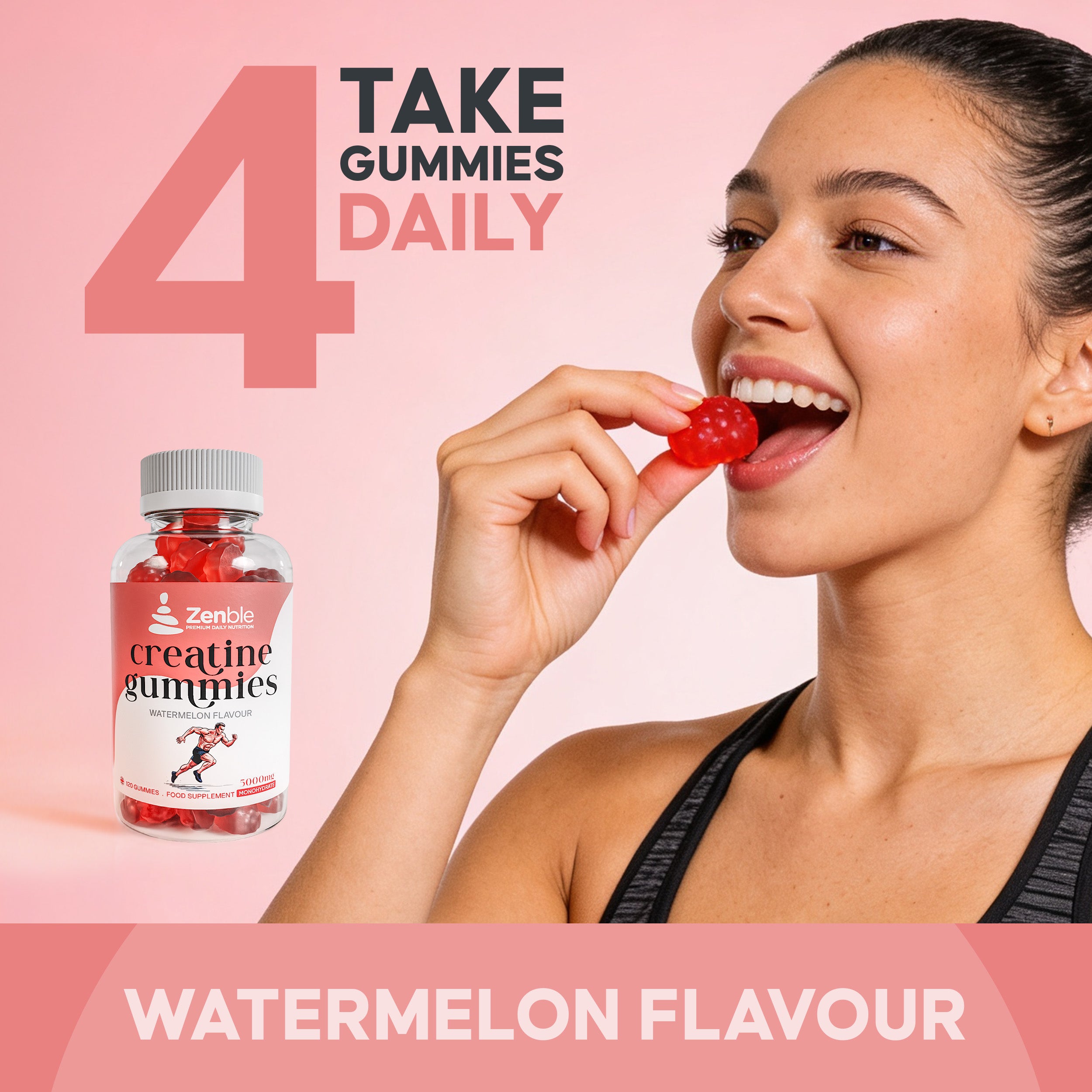 Creatine Monohydrate Gummies 5g | For Men & Women | 120 Gummies
