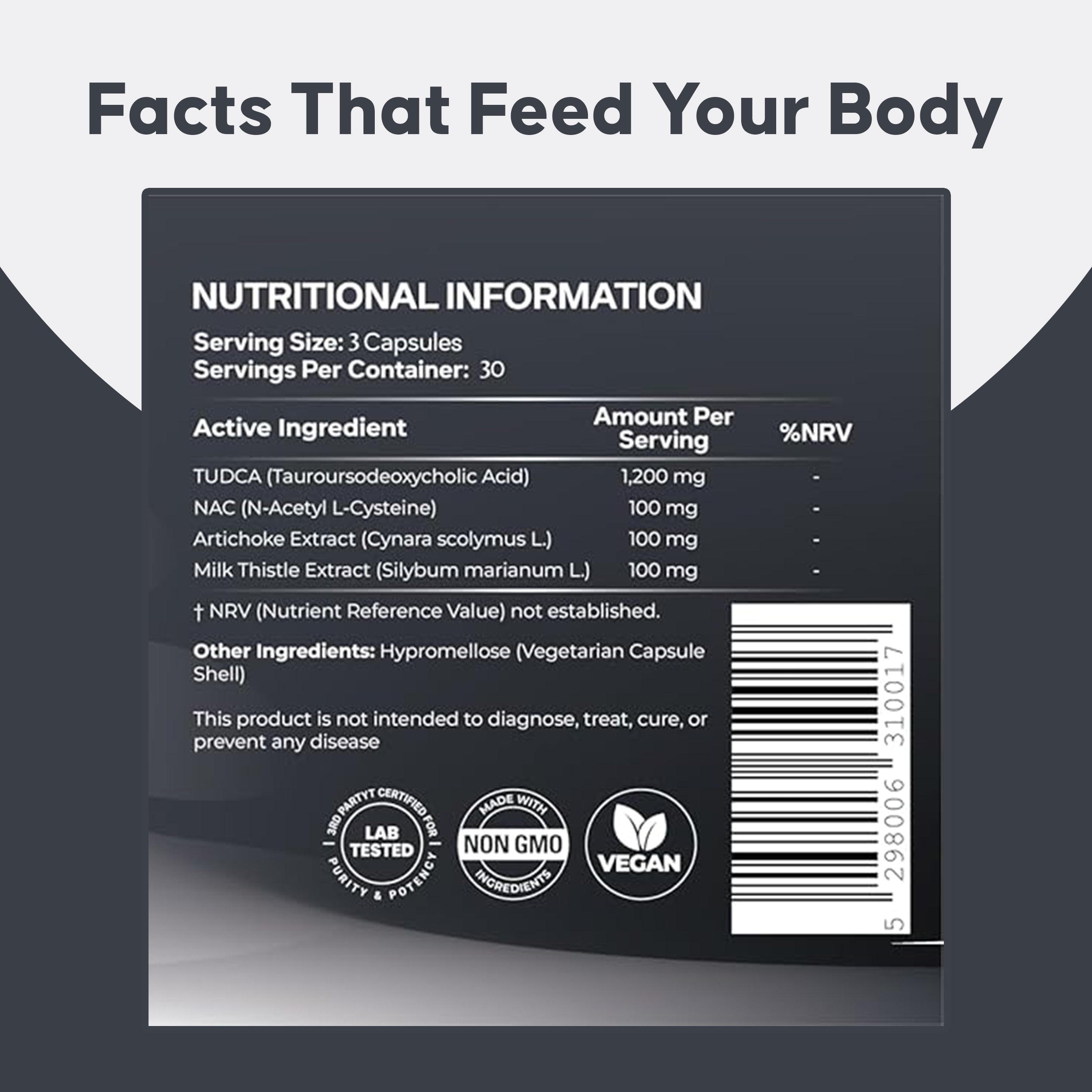 TUDCA 1200mg | Tauroursodeoxycholic Acid | With NAC, Milk Thistle & Artichoke Extract | High Potency Formula